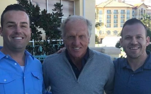 Jeremy Ostermiller with golf legend Greg Norman